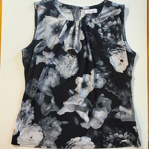 Calvin Klein Black and White Floral Top